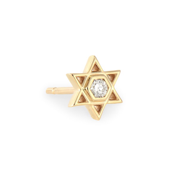 Closeup photo of Tiny Star of David Stud