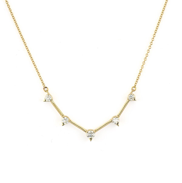 Closeup photo of Sari 5 Diamond Graduated Necklace