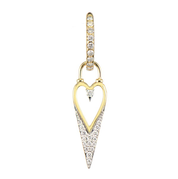 Closeup photo of Open Heart Pave Diamond Charm