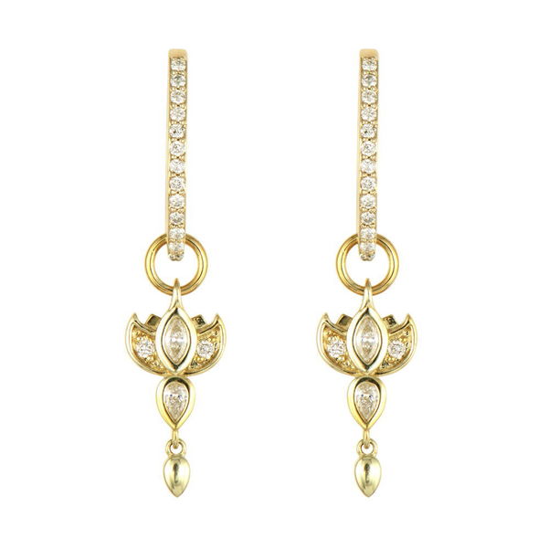 Closeup photo of Diamond Lotus Flower Charm