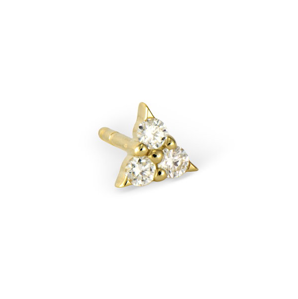 Closeup photo of Spiky Diamond Trio Stud