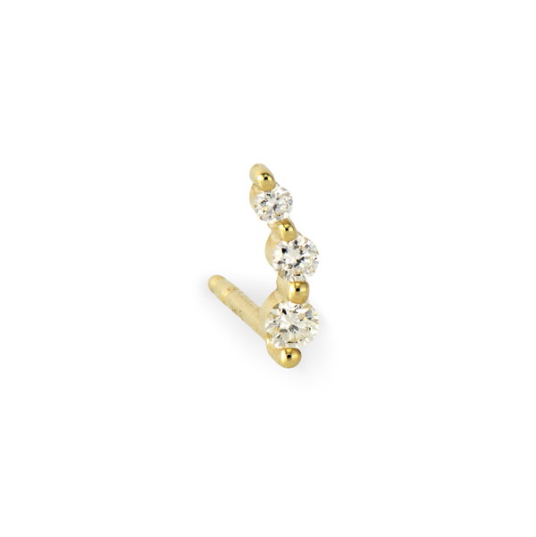 Closeup photo of Tiny Graduated Curved Bar Spiky Stud