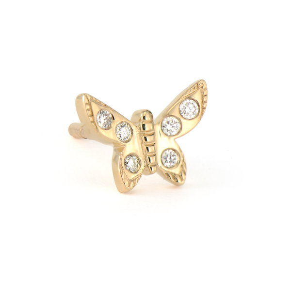 Closeup photo of Diamond Butterfly Stud