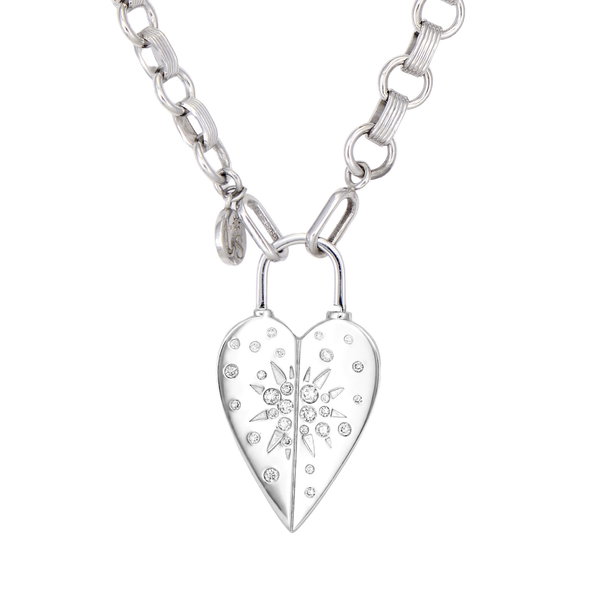 Closeup photo of Sterling Silver Love Explosion Heart Pendant