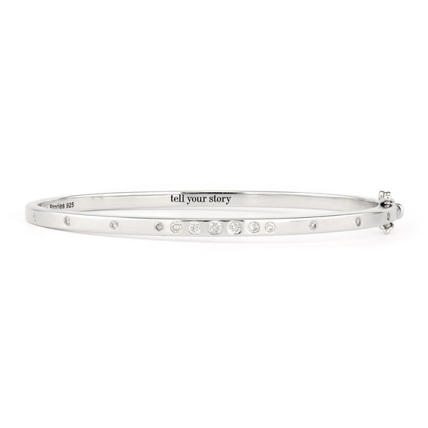 Closeup photo of Sterling Silver Timeless Graduated Diamond Bangle