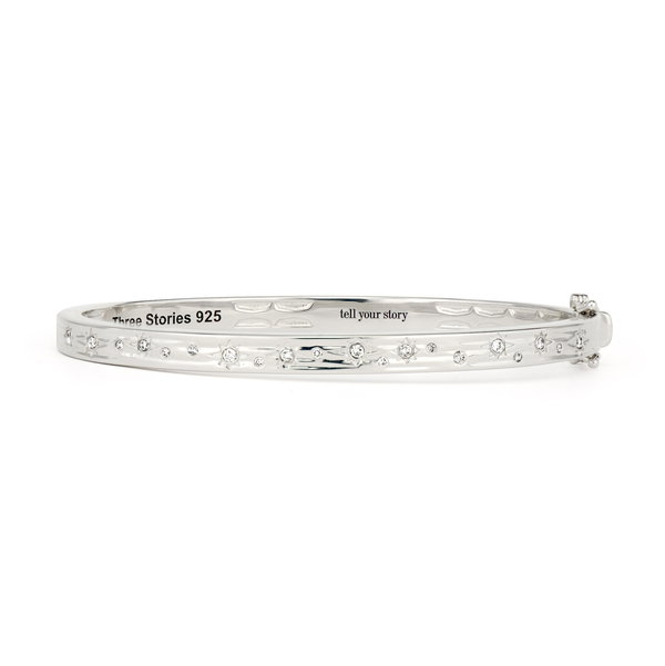 Closeup photo of Sterling Silver Starry Night Narrow Bangle