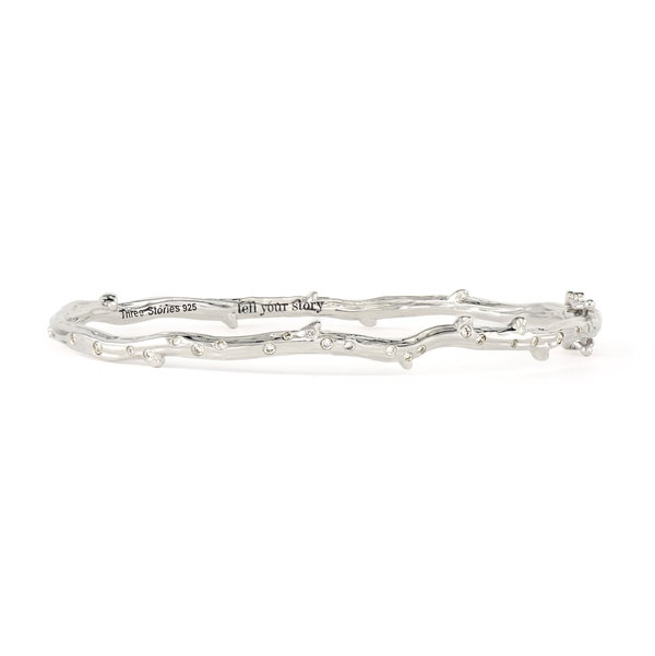 Closeup photo of Sterling Silver Narrow Tree Of Life Branch Bangle