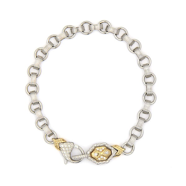 Closeup photo of Mixed Metal Flip Snake Chain Bracelet