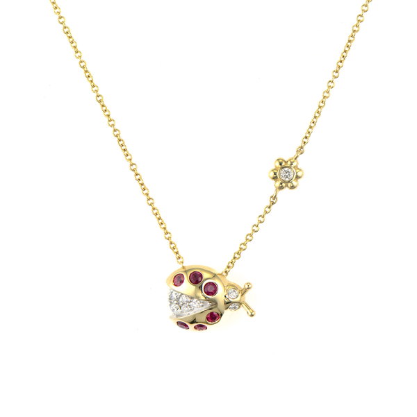 Closeup photo of Tiny Sliding Ladybug Necklace
