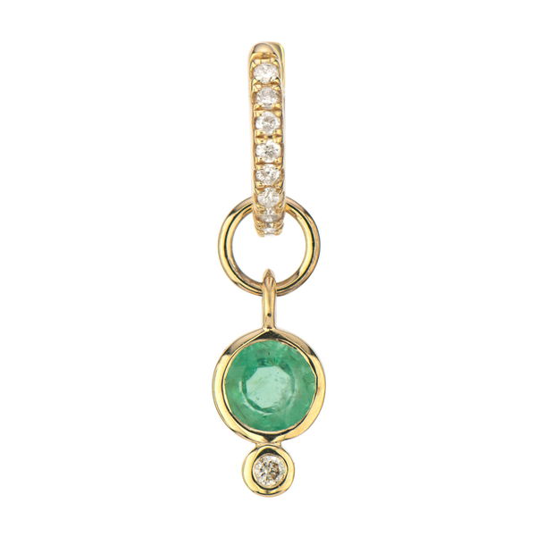 Closeup photo of Classic Tiny Emerald Earring Charms