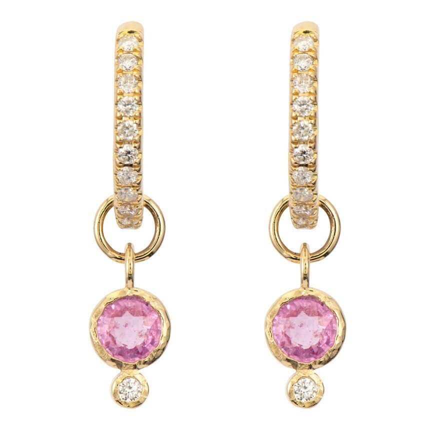 Classic Tiny Pink Sapphire Earring Charms