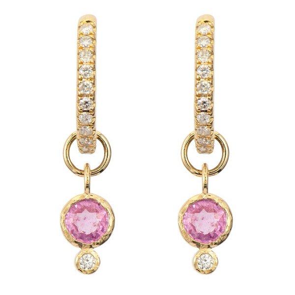 Closeup photo of Classic Tiny Pink Sapphire Earring Charms