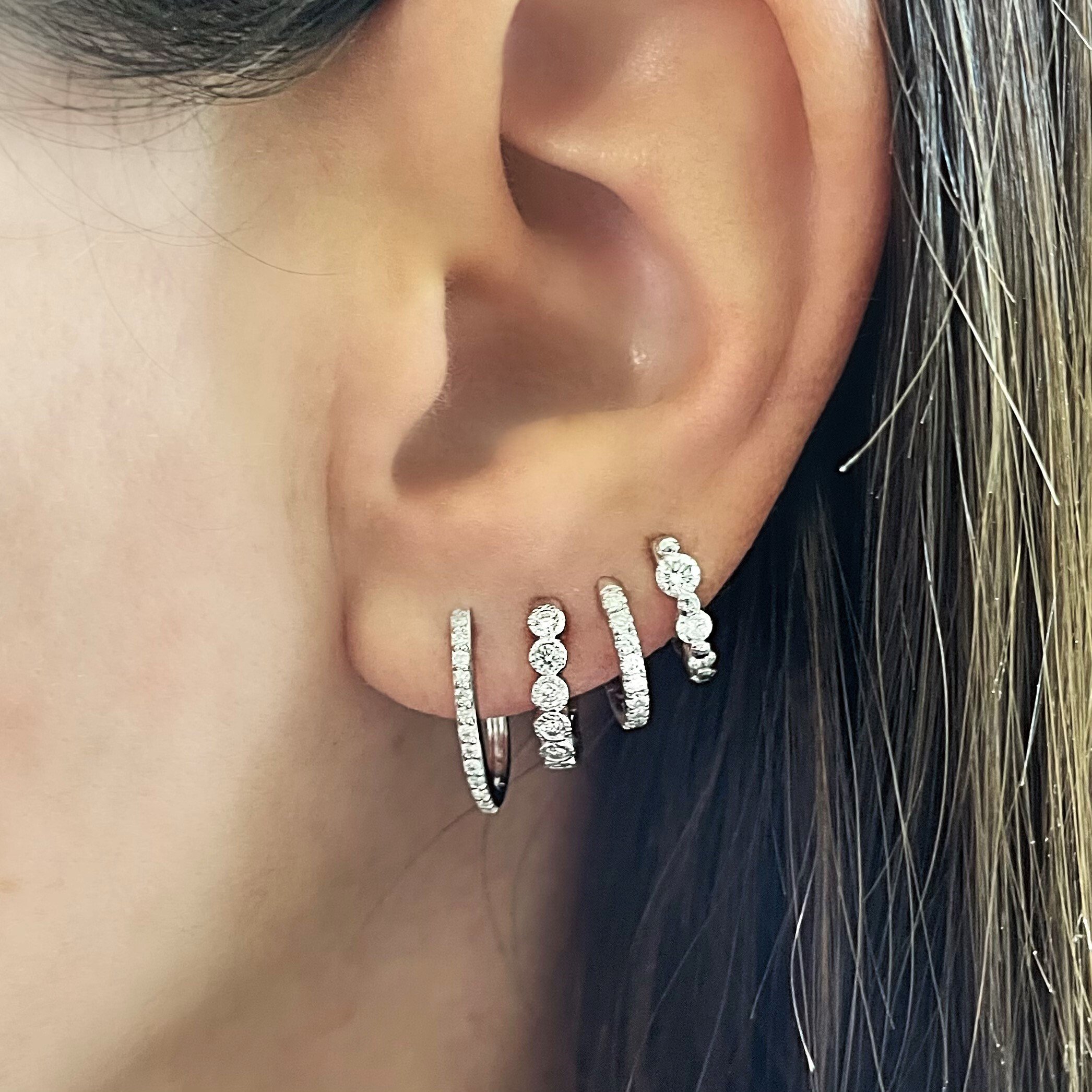 Diamond Hoop Earrings, Small