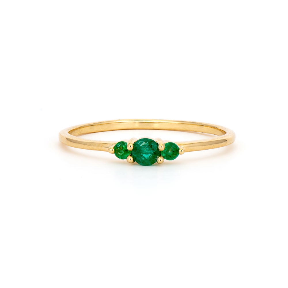 Delicate Triple Stone Stacker Ring