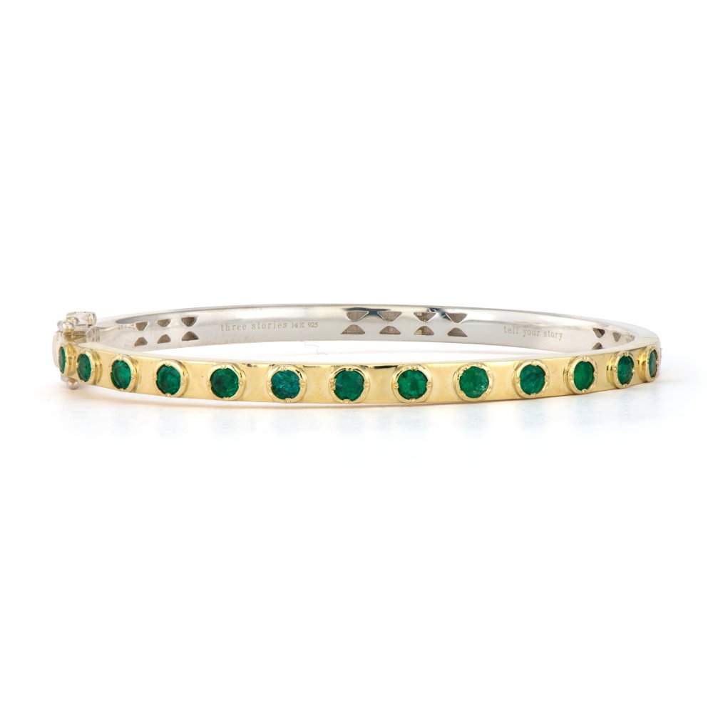 Two-Toned Flip Colored Emerald Bangle