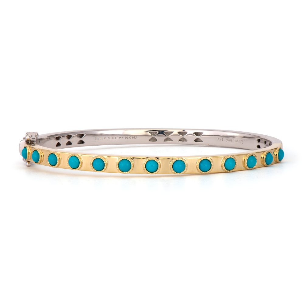 Two-Toned Flip Colored Turquoise Bangle