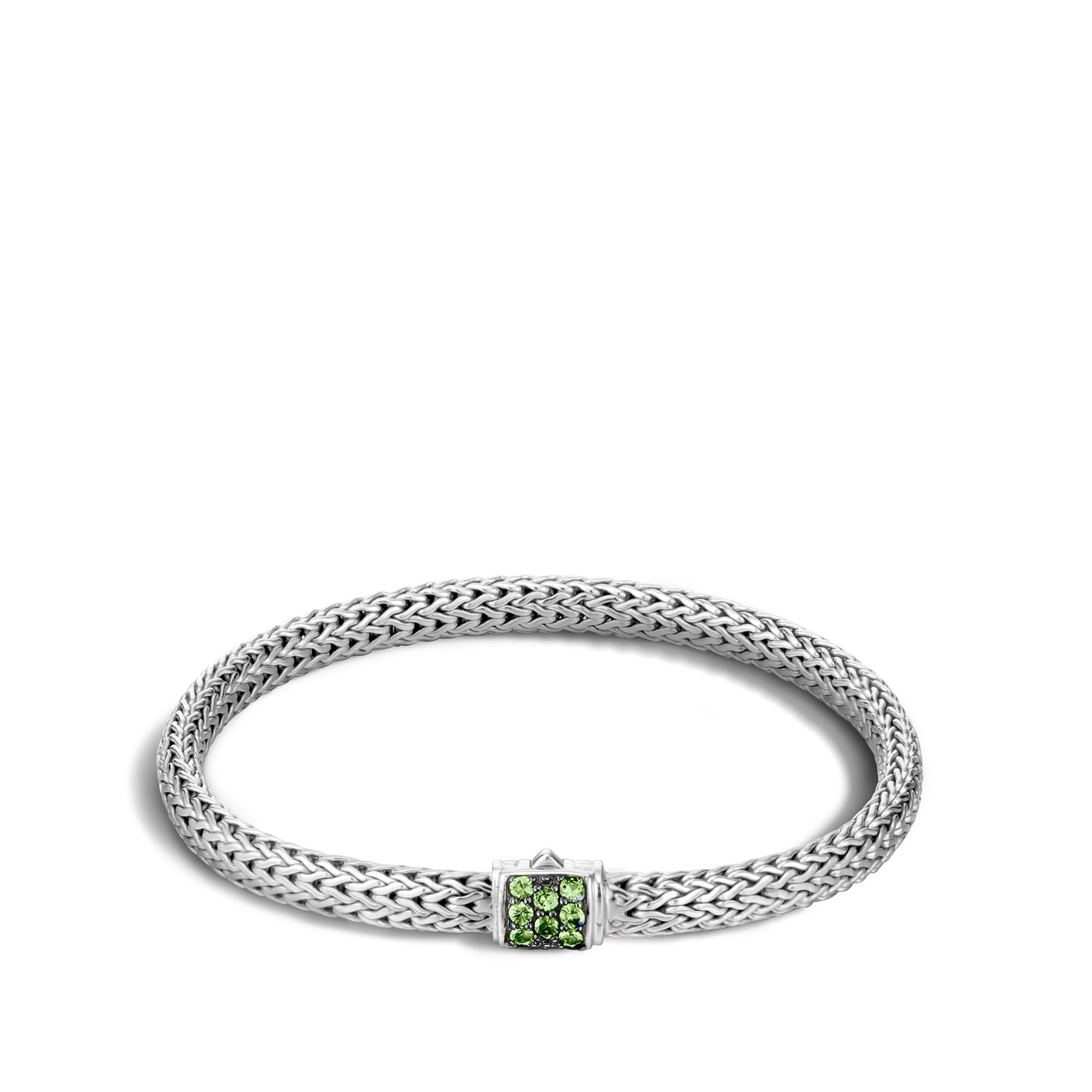 Classic Chain Bracelet Sterling Silver with Tsavorite