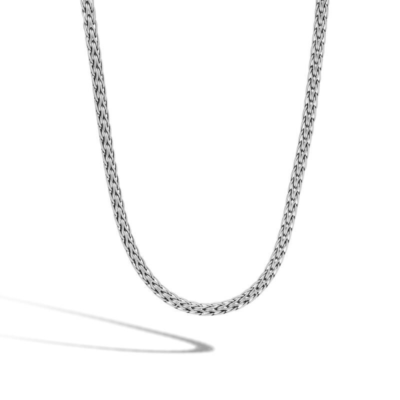 Classic Chain 3.5MM Woven Necklace in Silver