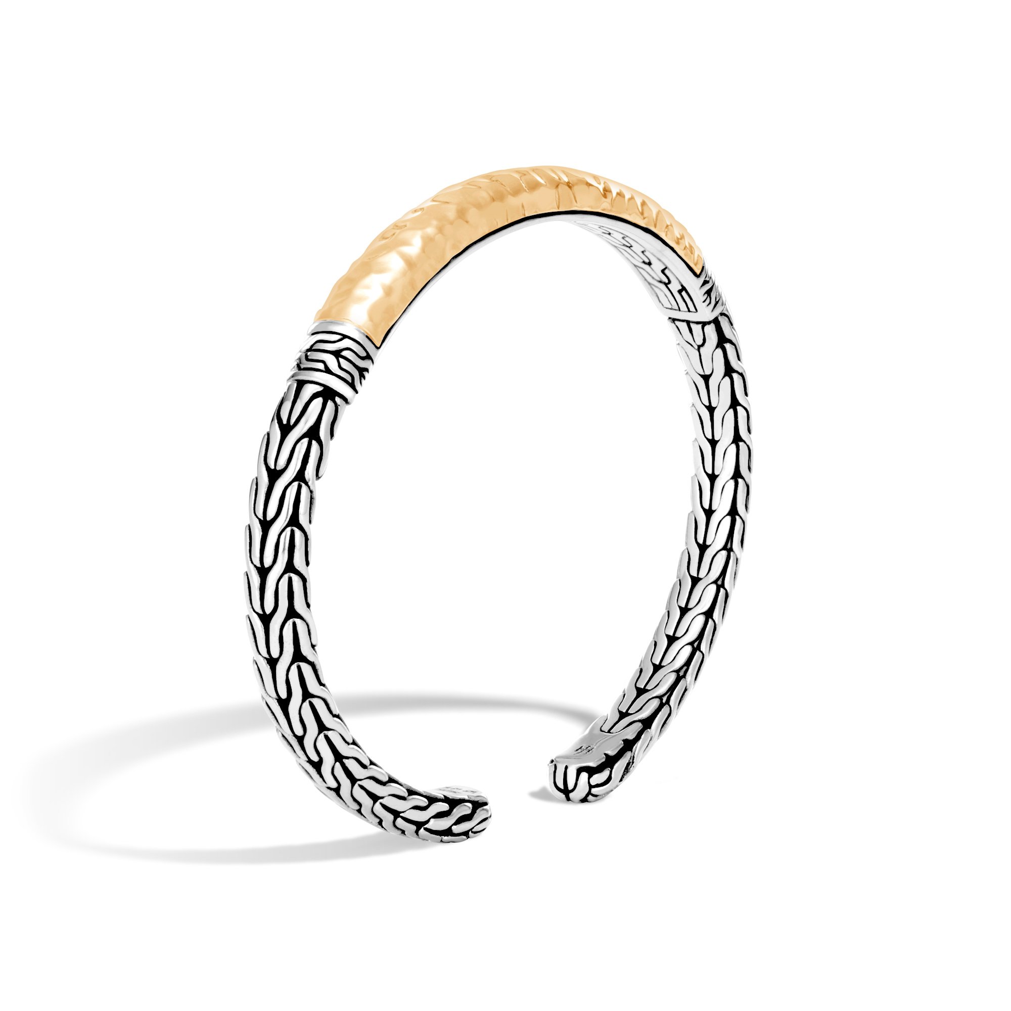 Classic Chain Flex Cuff Sterling Silver with 18K Gold