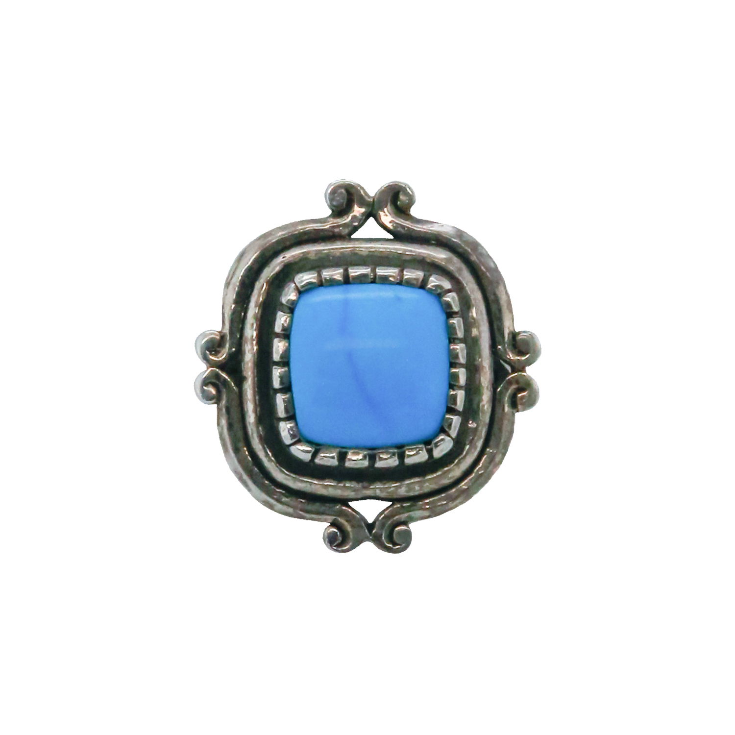 GL Miller women's Sleeping Beauty Turquoise ring. Ring size - 7Center of the ring measurers 1" by 1", the stone itself is approximately 1/2" in width and height. GL Miller Sleeping Beauty Turquoise Ring