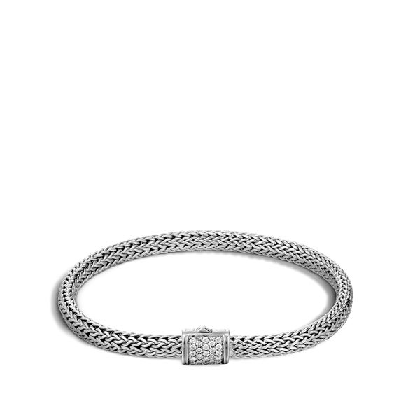 Closeup photo of Classic Chain Bracelet Sterling Silver with Diamonds
