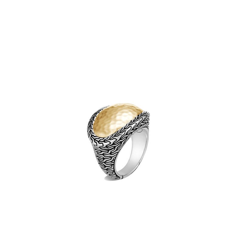 Classic Chain Ring Sterling Silver with 18K Gold