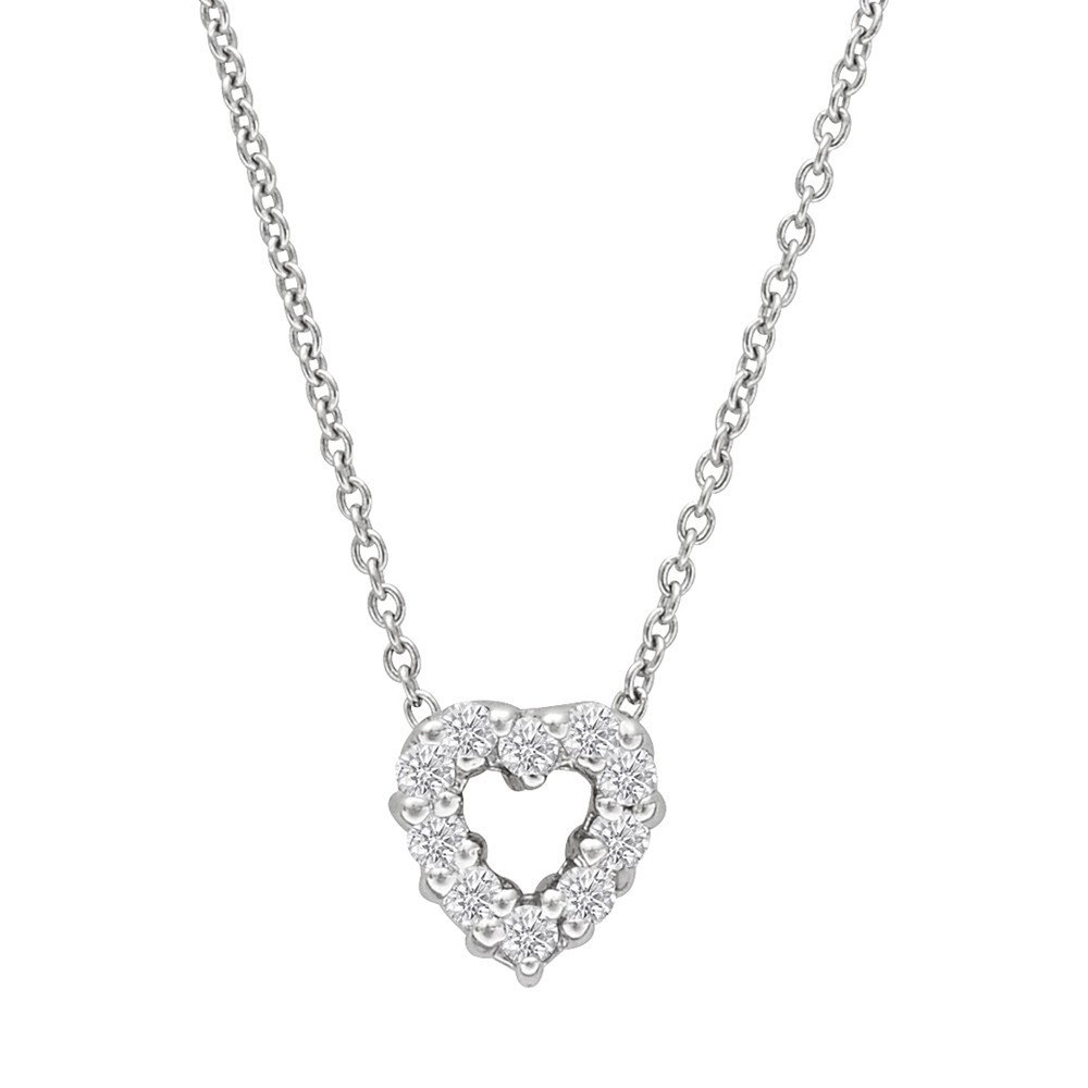18K WG Baby Heart Necklace with Diamonds