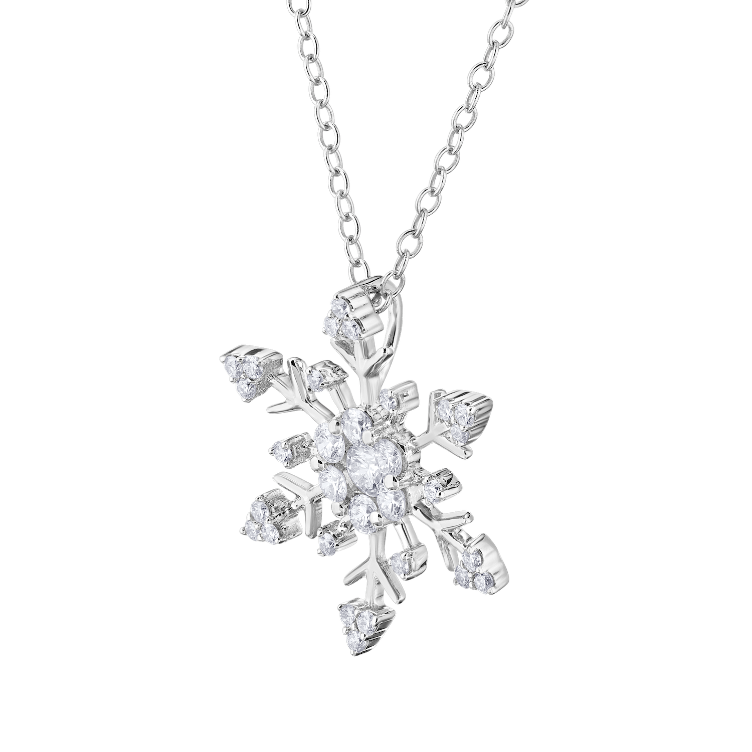 White Gold Snowflake Necklace