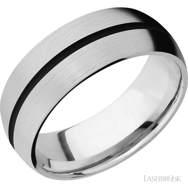 Closeup photo of Cobalt Chrome Band with 1mm Centered Inlay