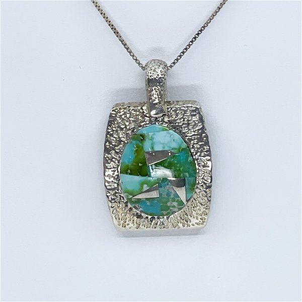 Closeup photo of Sterling Silver Gl Pendant with Sonoran Turquoise