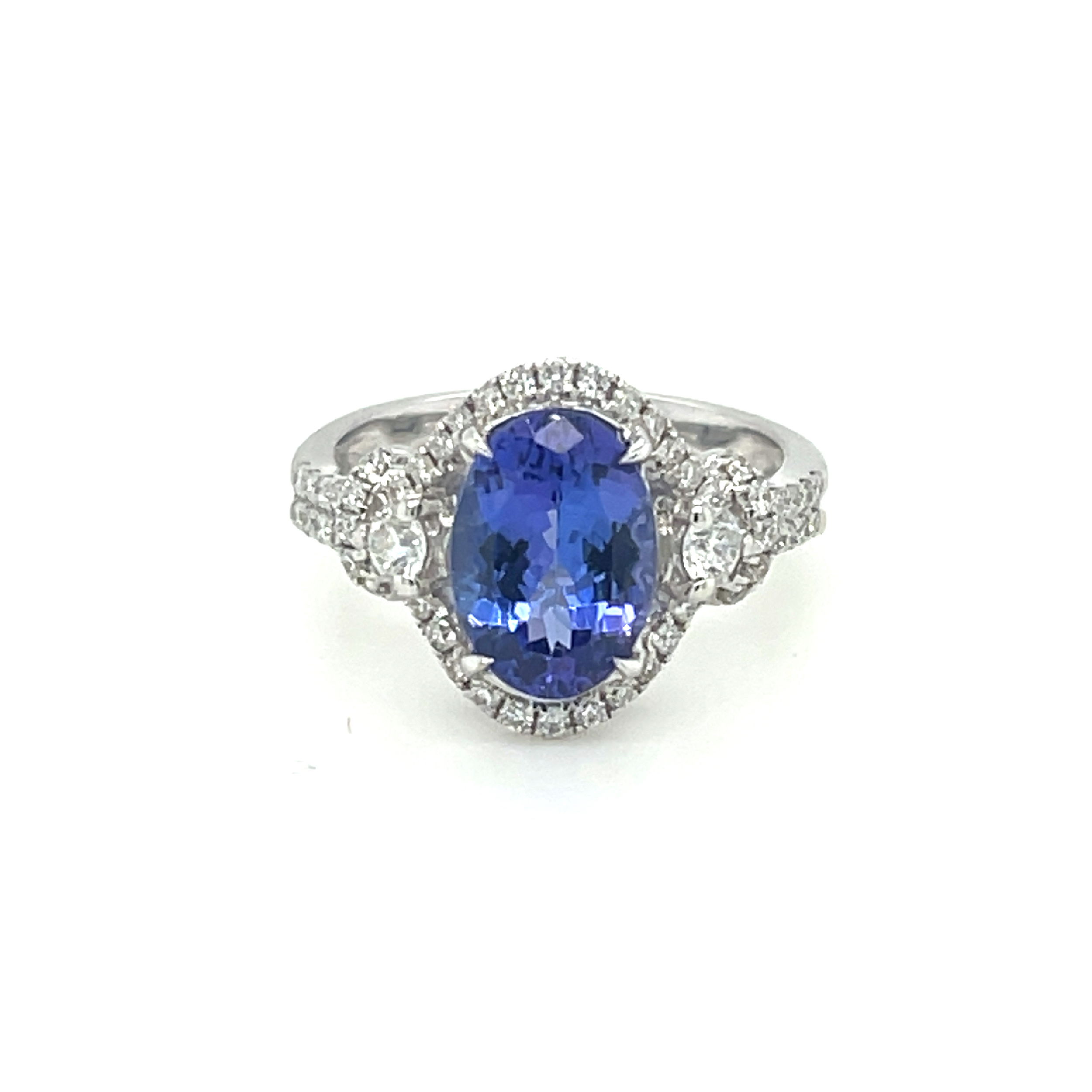 Tanzanite Halo Ring