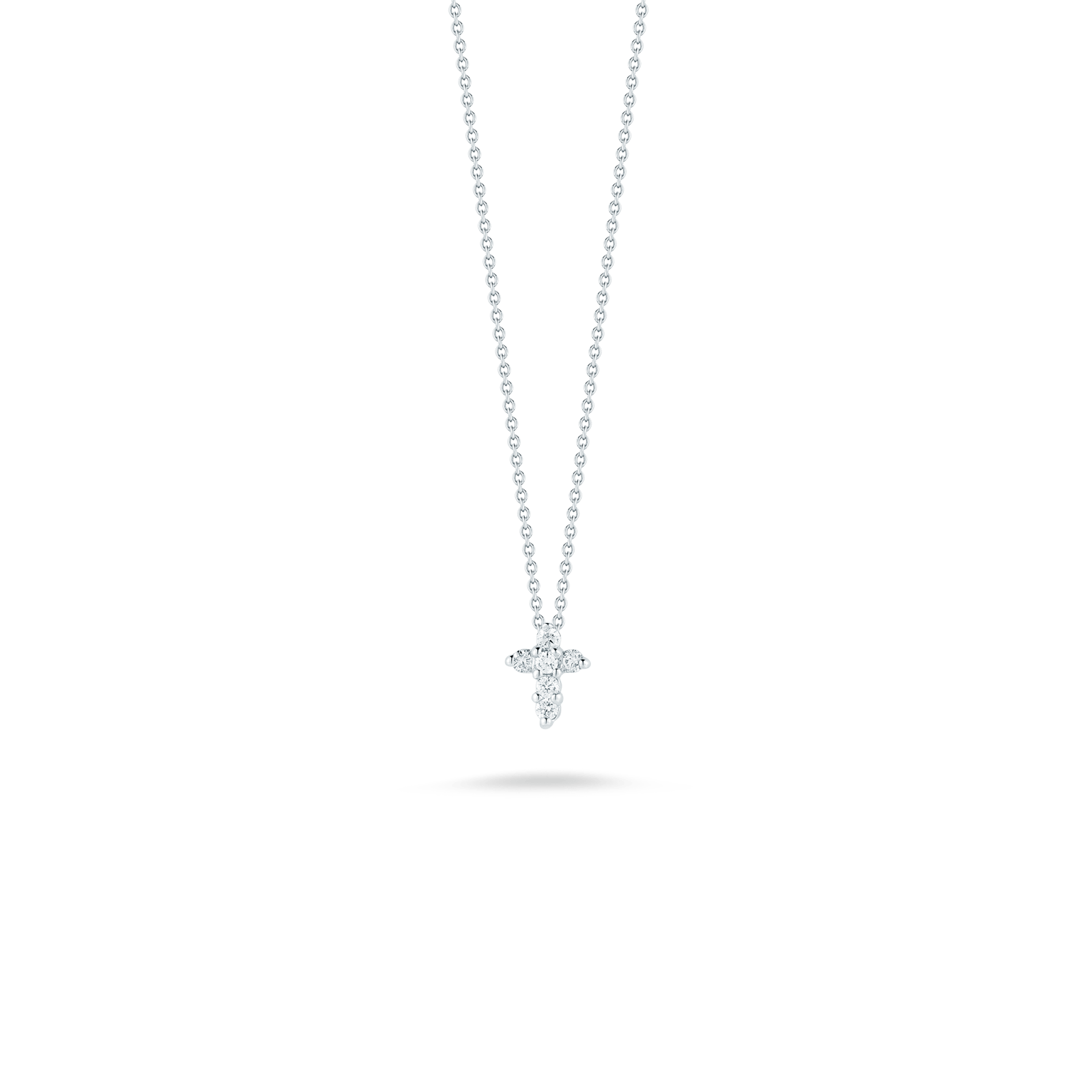Baby Cross Necklace 18K White Gold with Diamonds
