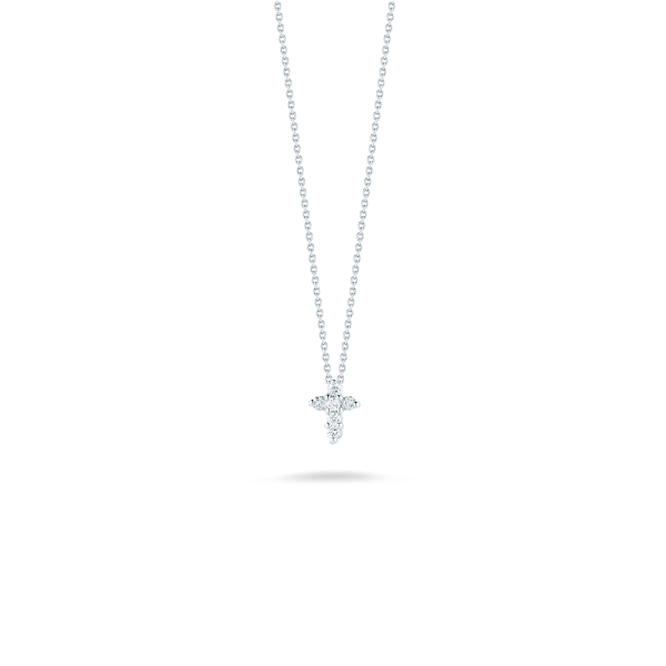 Closeup photo of Baby Cross Necklace 18K White Gold with Diamonds