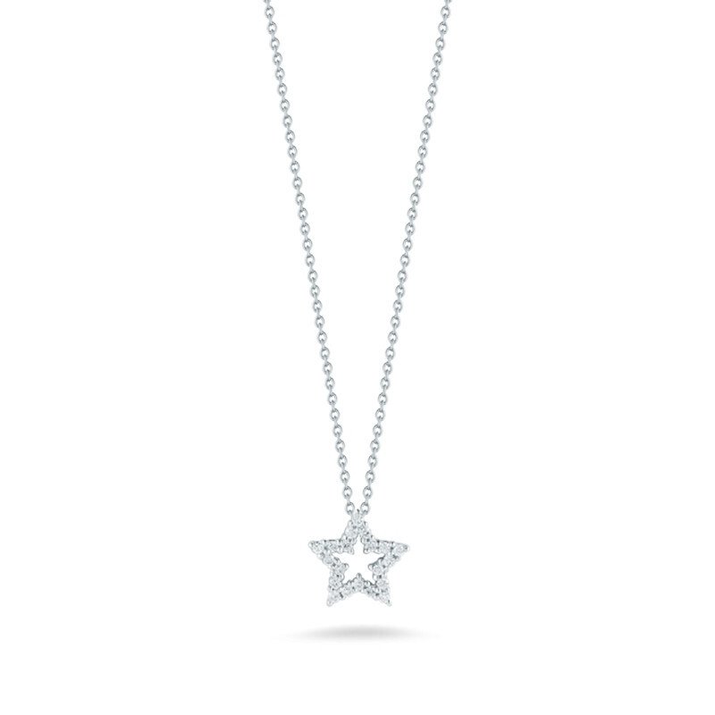 Star Pendant Necklace 18K Gold with Diamonds