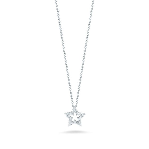 Closeup photo of Star Pendant Necklace 18K Gold with Diamonds