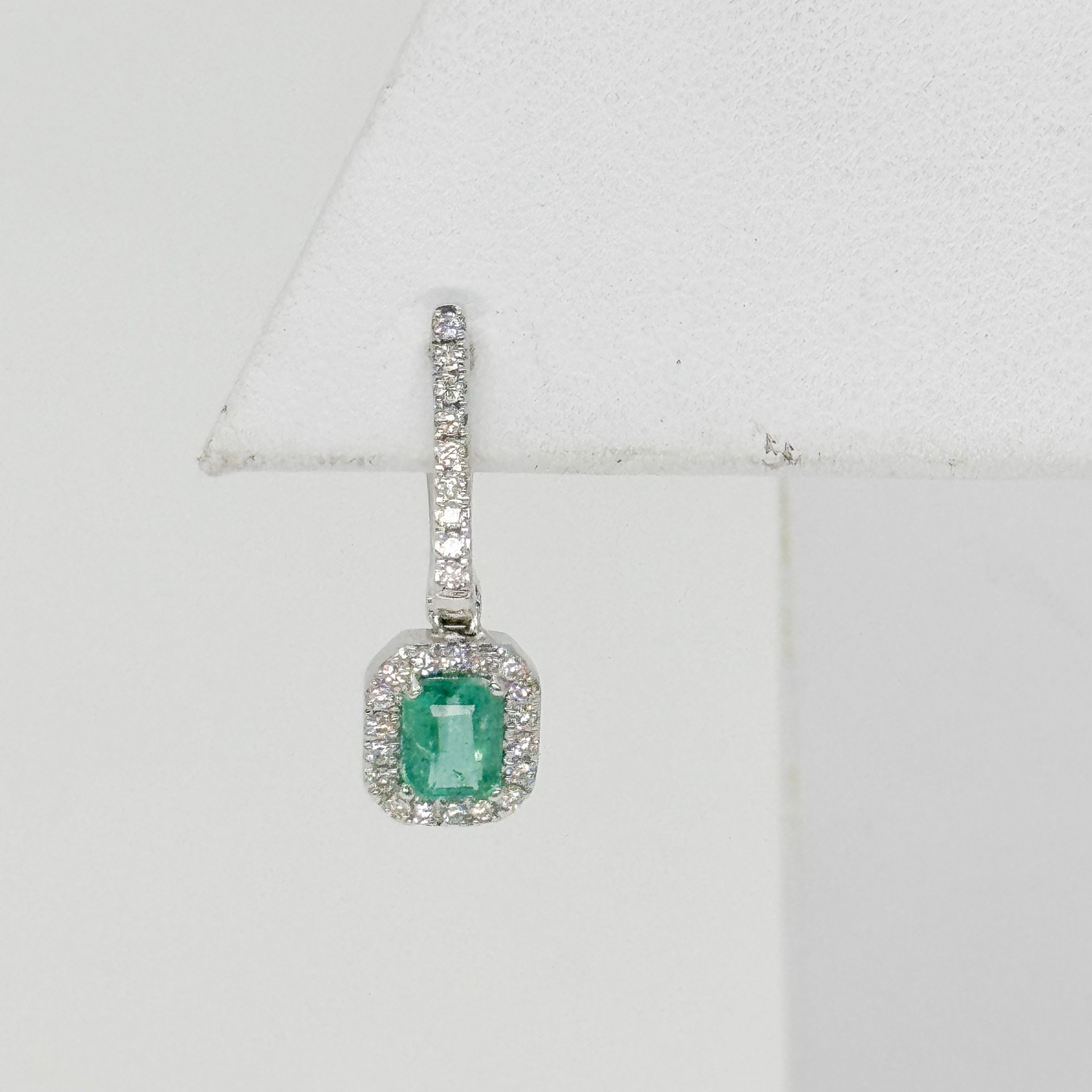 Emerald Cut Emerald Diamond Earrings