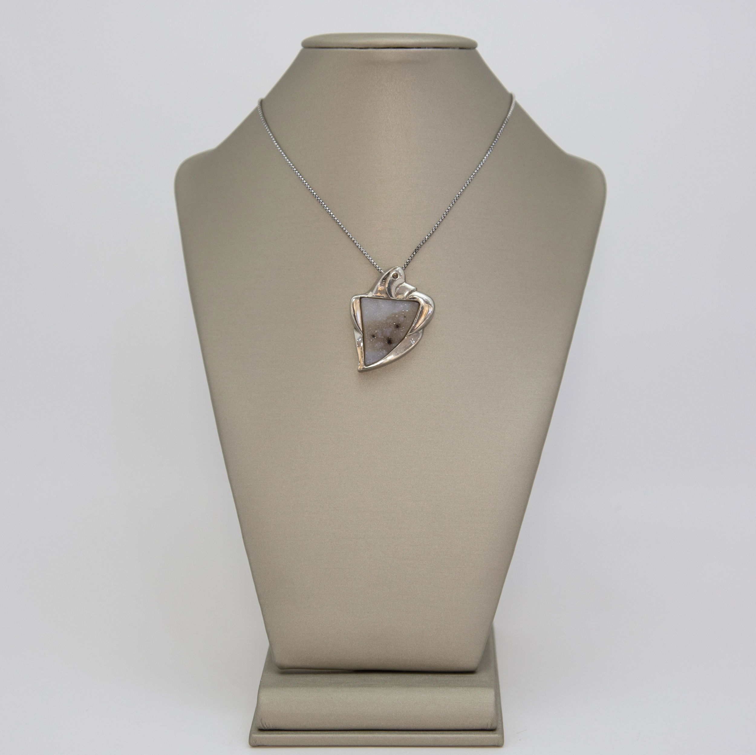 Drusy with Diamond SS Pendant