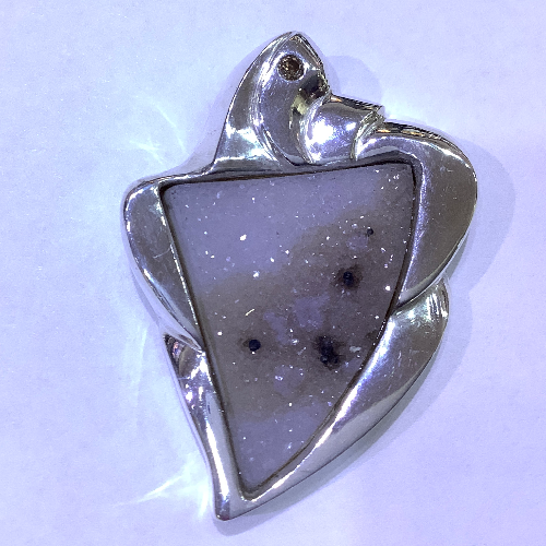 Drusy with Diamond SS Pendant