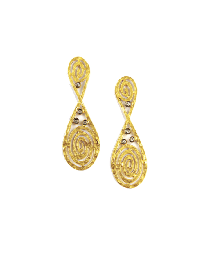 Double Spiral Diamond Earrings