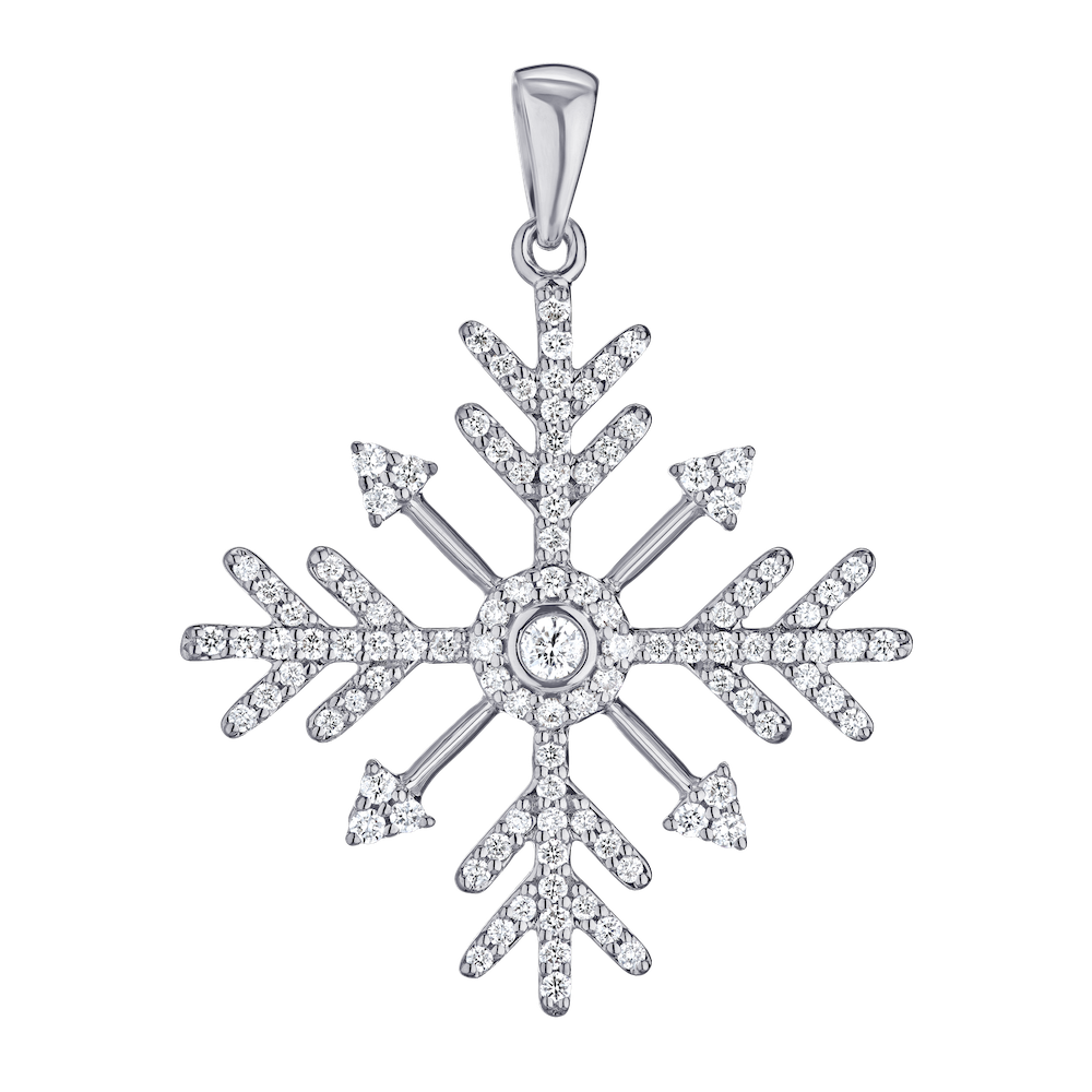 14KW Gold .50CT Diamond Snowflake Pendant