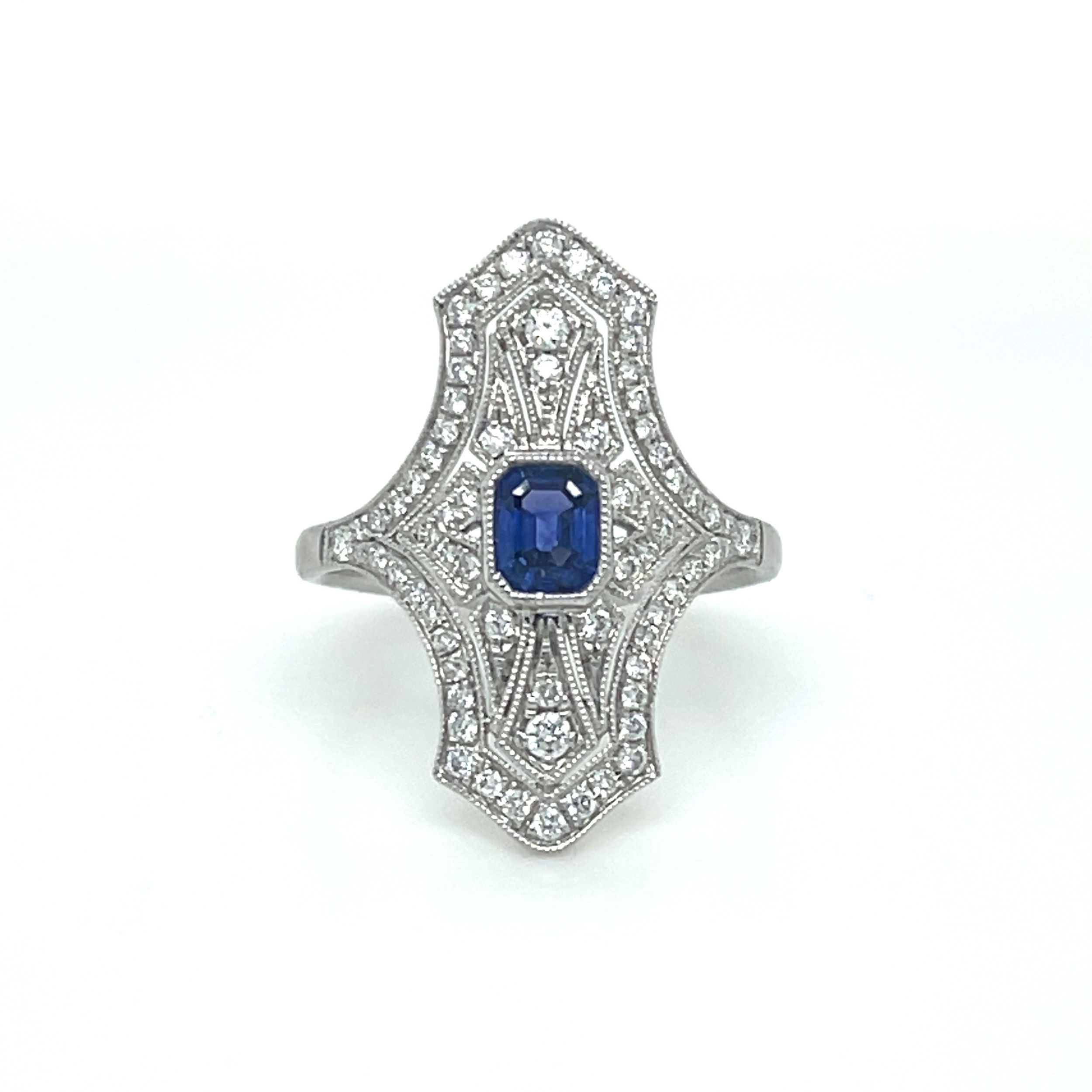 Vintage Inspired Sapphire Ring