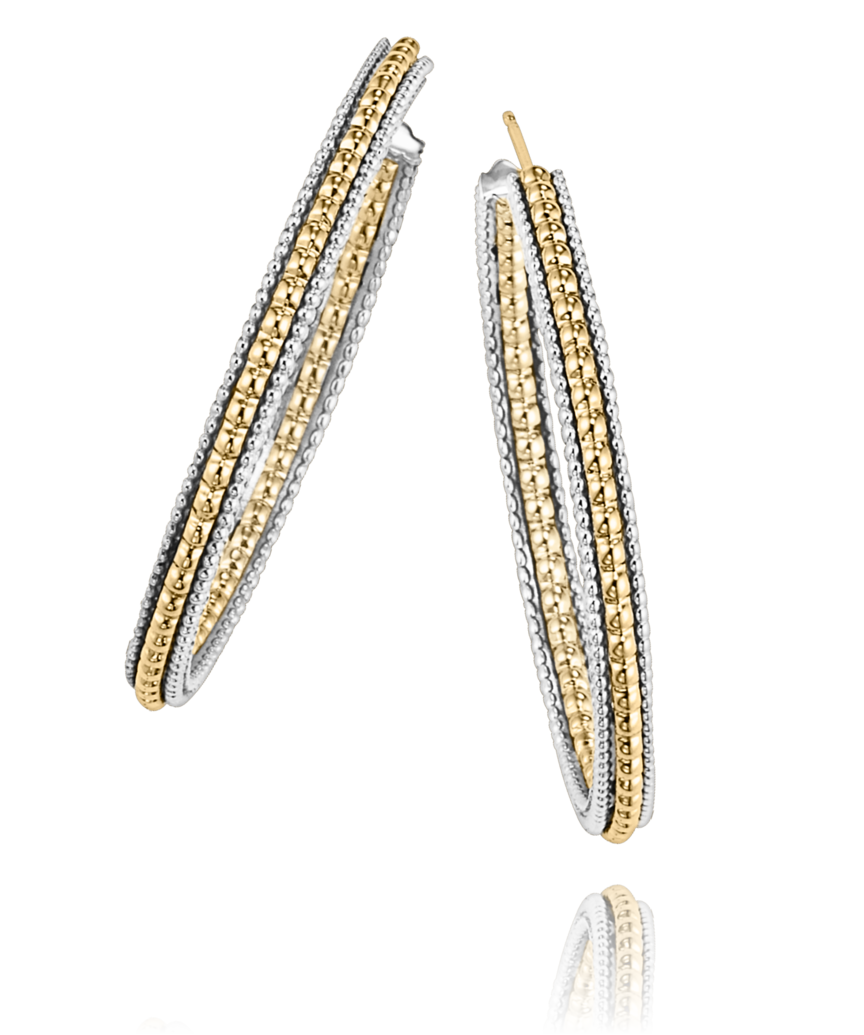 Vahan 14k Yellow Gold & Sterling Silver Hoops