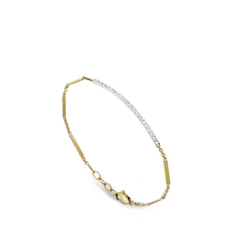 Goa Pave Diamond Bar Bracelet 18K Gold with Diamonds