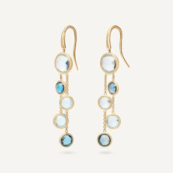 Closeup photo of Jaipur Collection Mixed Blue Topaz Earrings