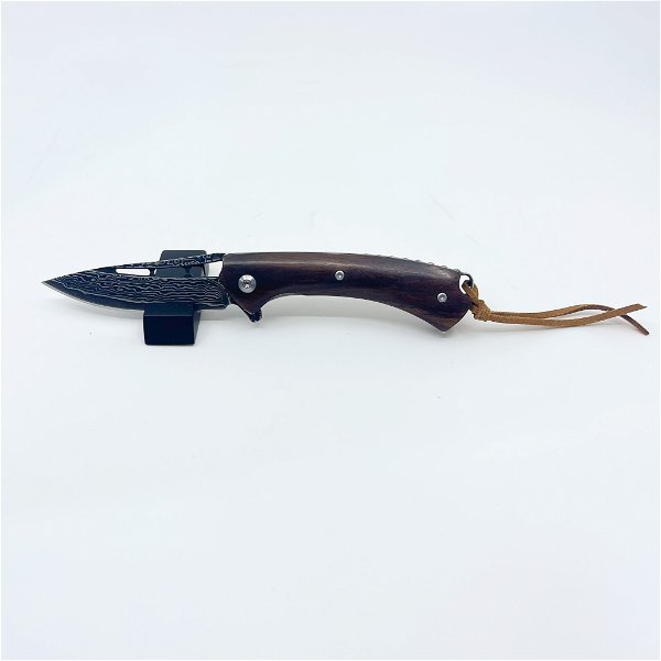 Closeup photo of Snake Wood Folding Knife