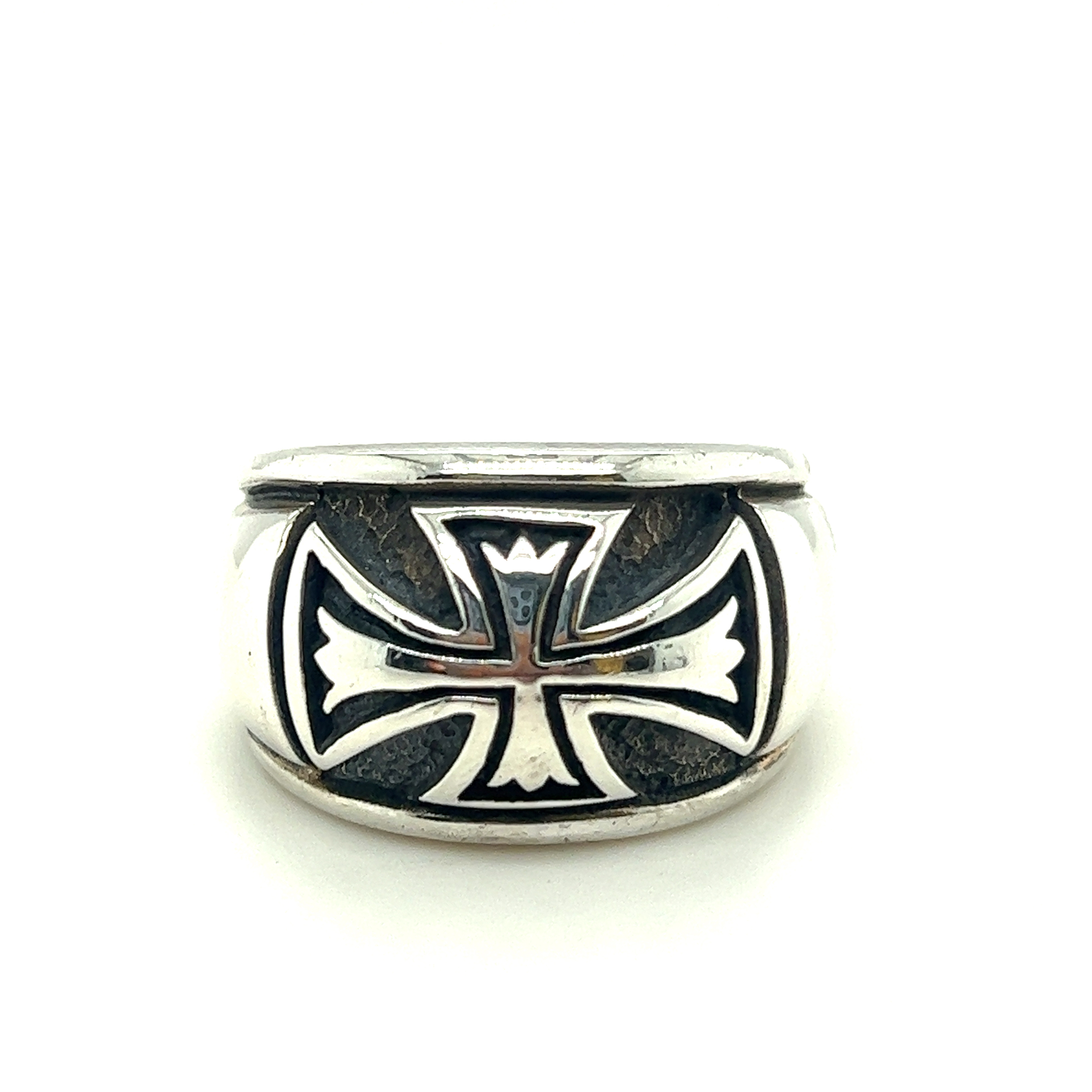 Silver Men's Cross Ring