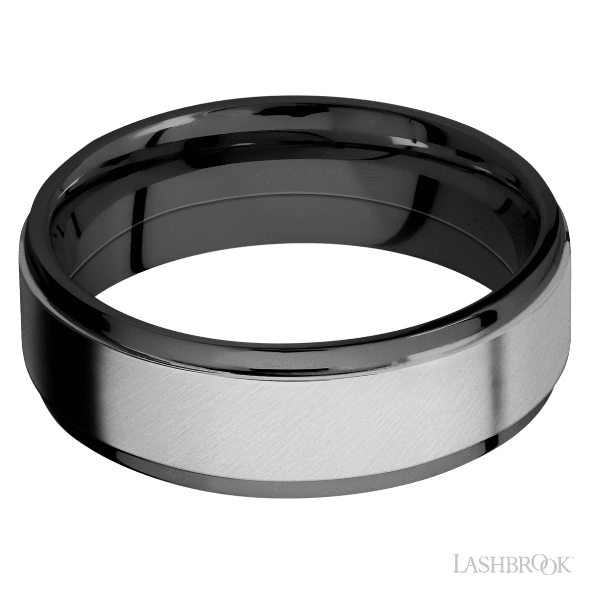 Zirconium Band with Raised Titanium Inlay