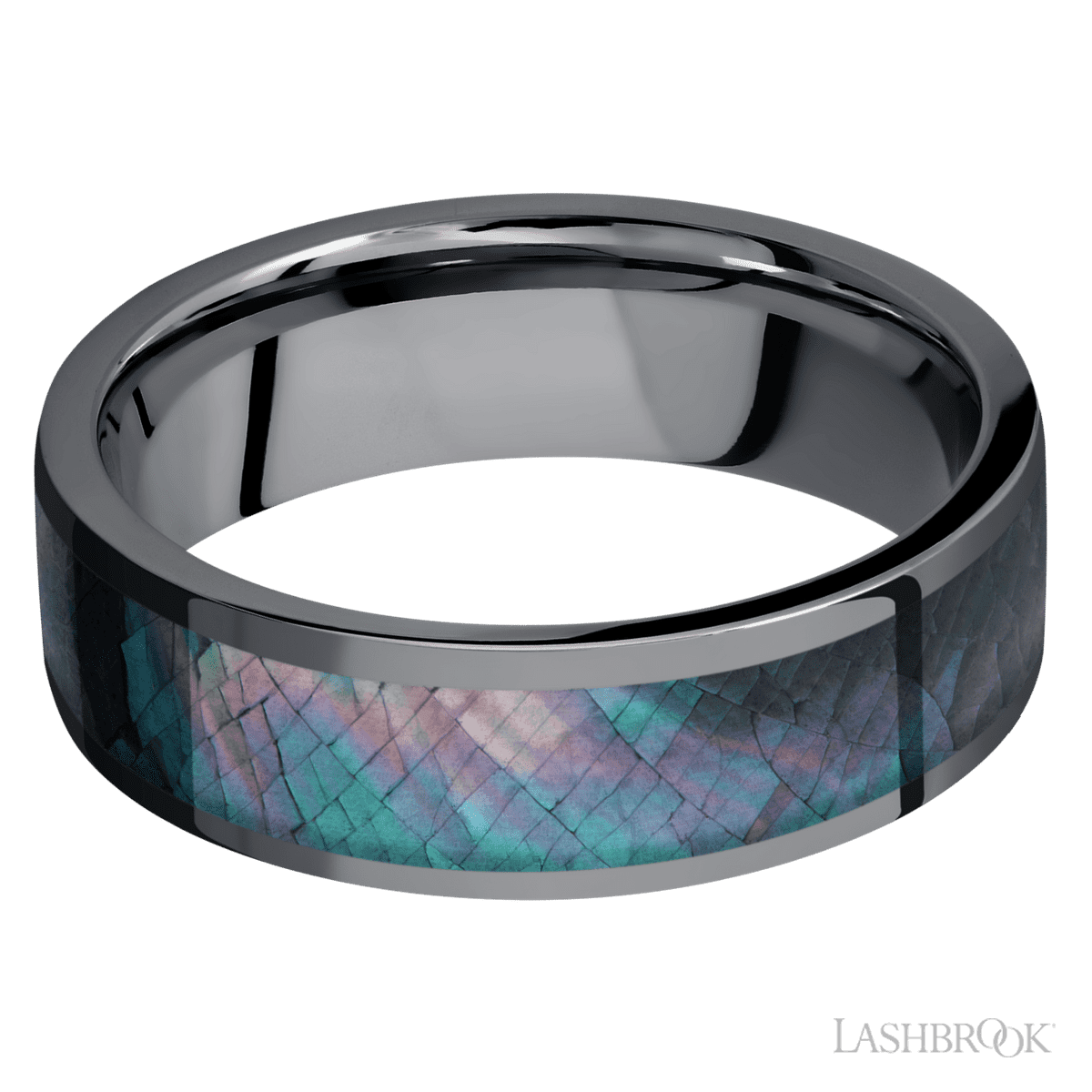 Tantalum Band with Mother of Pearl Inlay