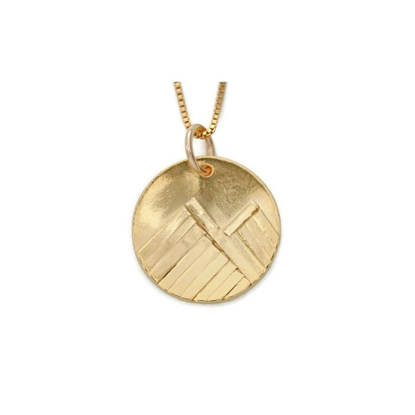 Closeup photo of Summer Mountain Gold Vermeil Pendant on 16-18” Chain