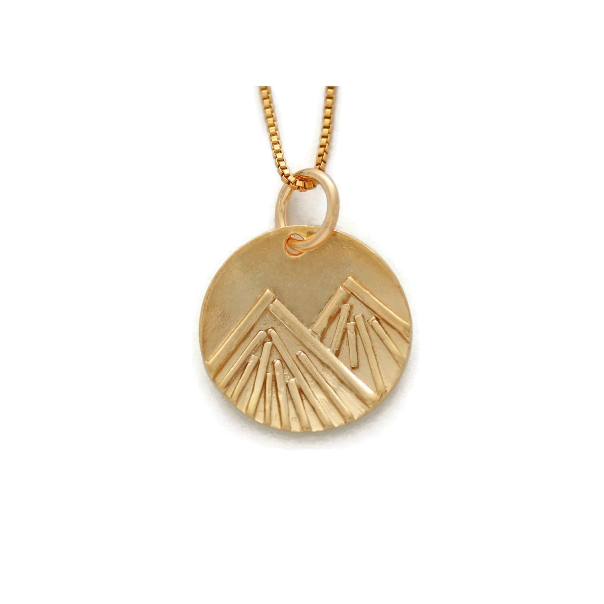 Winter Mountain Gold Vermeil Pendant on 16-18” Chain